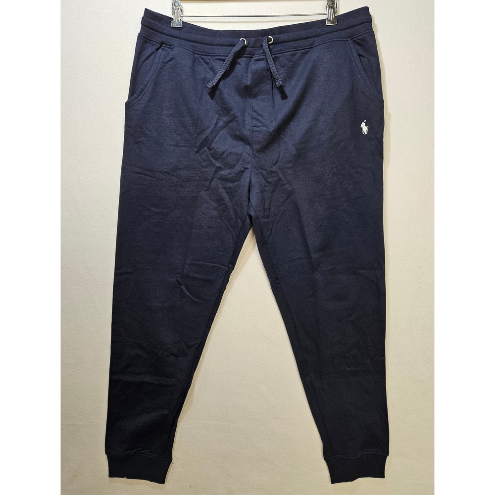 Polo Ralph Lauren Men's Navy Blue Cotton Jogger Sweatpants, 3 Pocket, 3XL, EUC!
